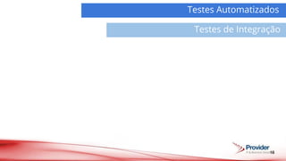 18
Demanda
Atividades
Testes Automatizados
Testes de Integração
 