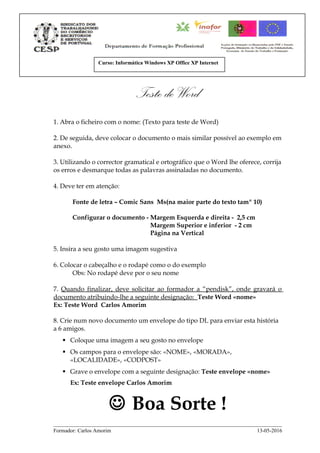 Teste word enunciado | DOC