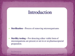 Test for sterility for parentrals | PPT