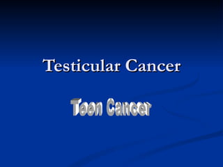 Testicular Cancer Teen Cancer  