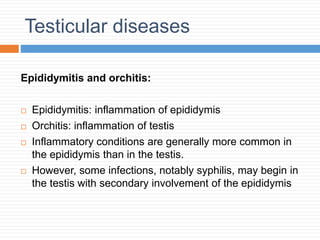 Testitis Testicular pathology, sufia husain, 2018 | PPTX