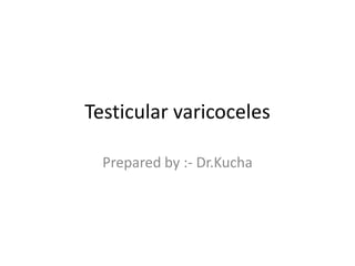Testicular varicoceles

  Prepared by :- Dr.Kucha
 