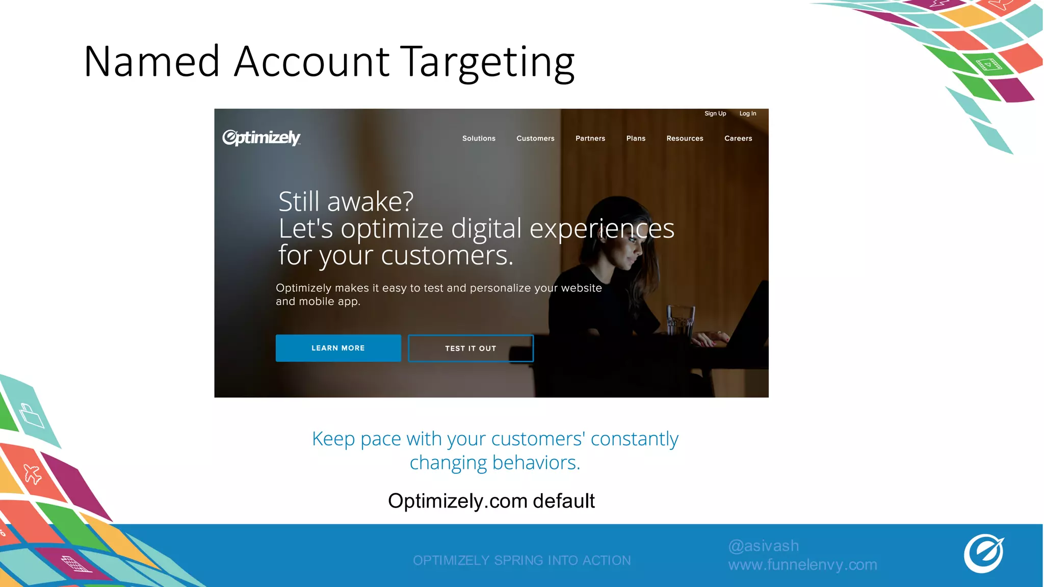 Named	Account	Targeting
OPTIMIZELY SPRING INTO ACTION
Optimizely.com default
@asivash
www.funnelenvy.com
 