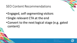 SEO	Content	Recommendations
•Engaged,	self	segmenting	visitors
•Single	relevant	CTA	at	the	end
•Convert	to	the	next	logical	stage	(e.g.	gated	
content)
OPTIMIZELY SPRING INTO ACTION
@asivash
www.funnelenvy.com
 