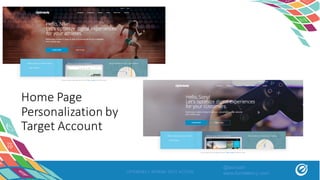 OPTIMIZELY SPRING INTO ACTION
Home	Page	
Personalization	by	
Target	Account
@asivash
www.funnelenvy.com
 