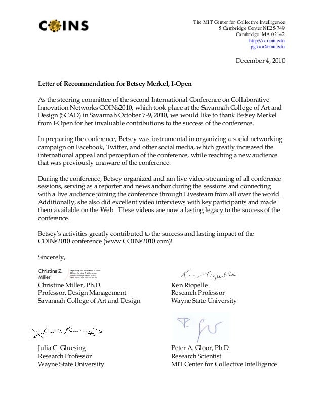 testimonial for betsey merkel scad recommendation letter