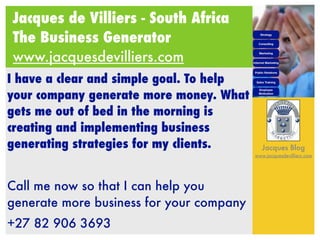 Testimonials for Jacques de Villiers Slide 15
