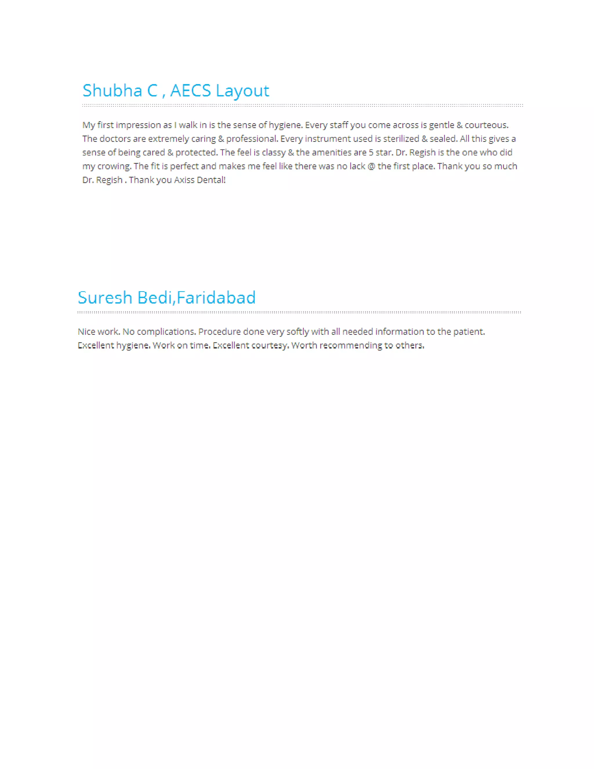 Customer's Review about AXISS DENTAL