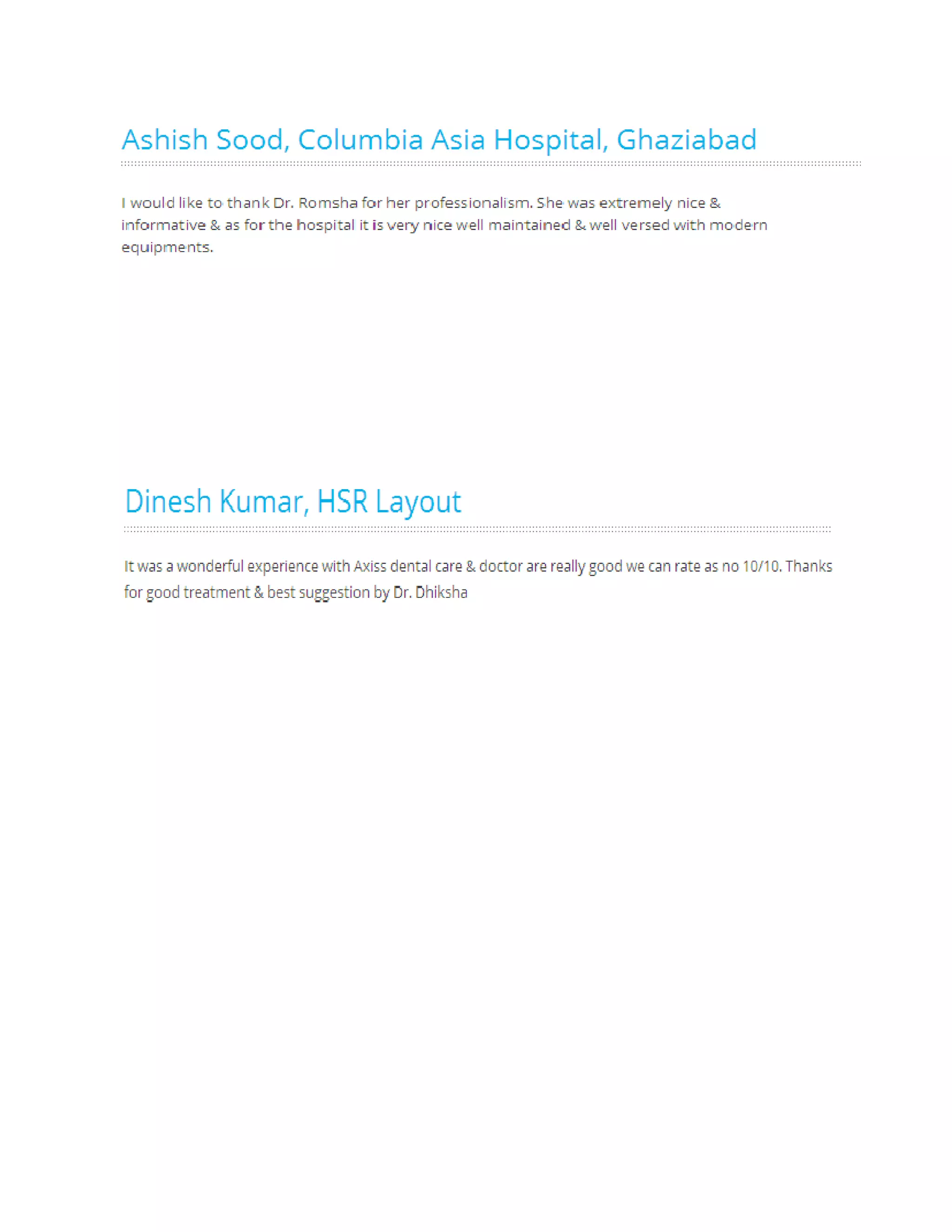 Customer's Review about AXISS DENTAL