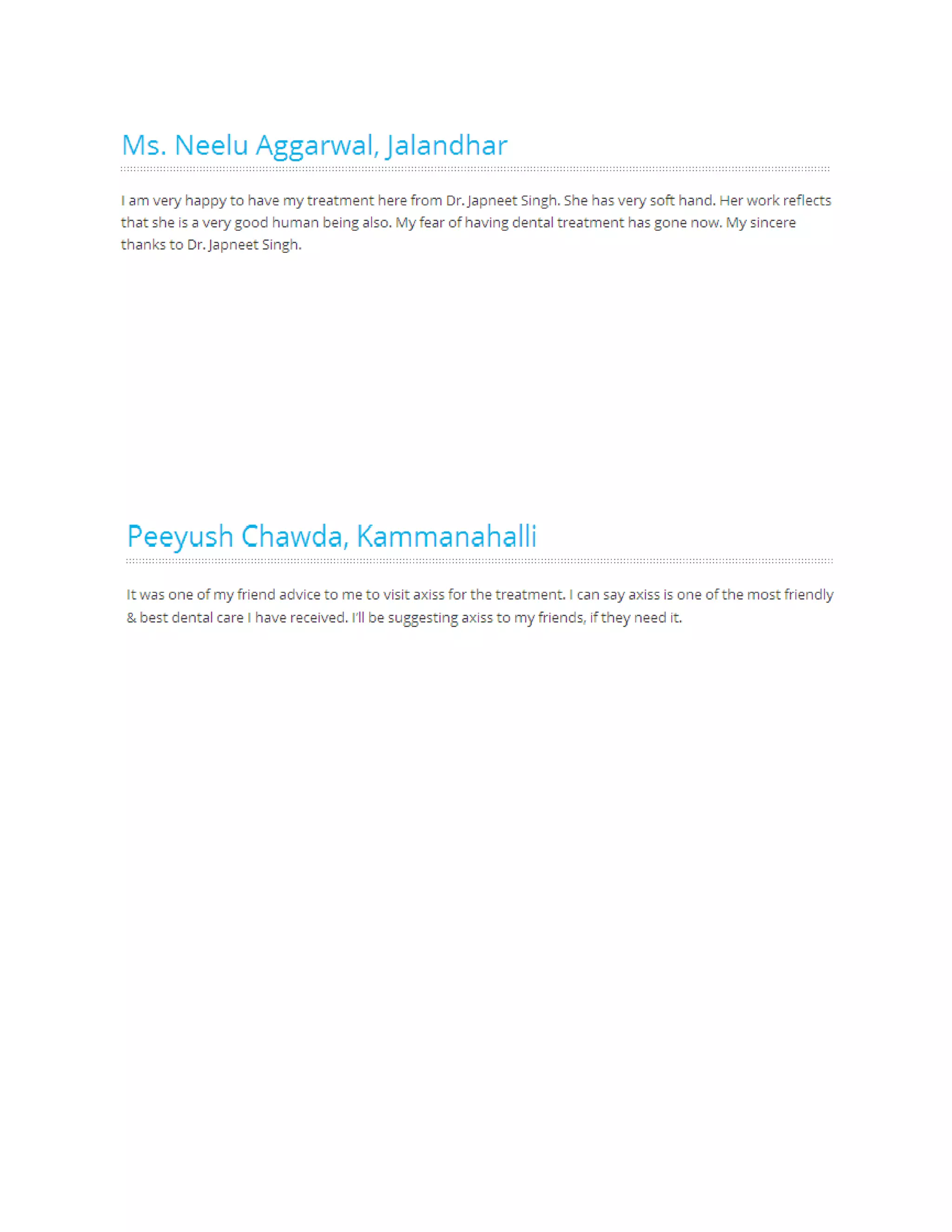 Customer's Review about AXISS DENTAL