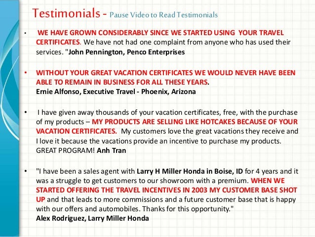 increase leads and appointments and sales with vacation certificates