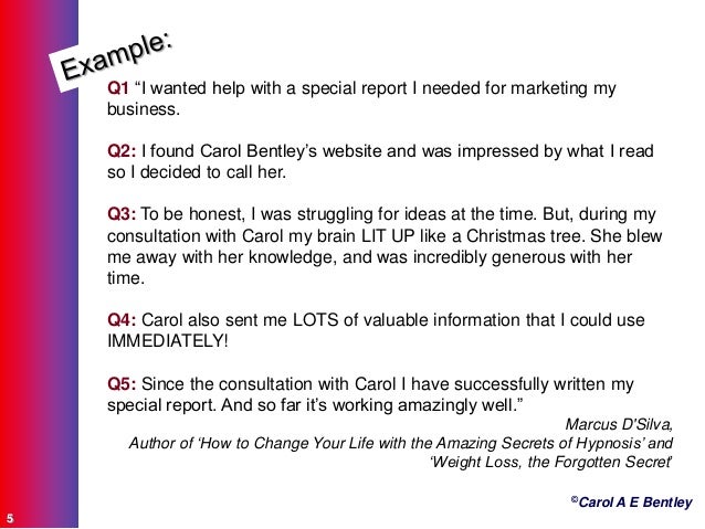 Writing a testimonial image