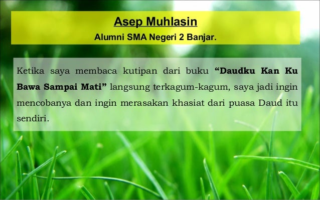 Puasa Daud Testimoni - Surat CC