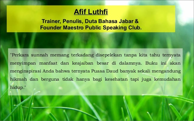 Testimoni Buku DAUDKU KAN KU BAWA SAMPAI MATI