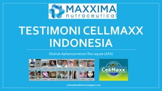 TESTIMONI CELLMAXX
INDONESIA
Ekstrak Aphanizomenon flos-aquae (AFA)
indonesiacellmaxx.blogspot.com
 