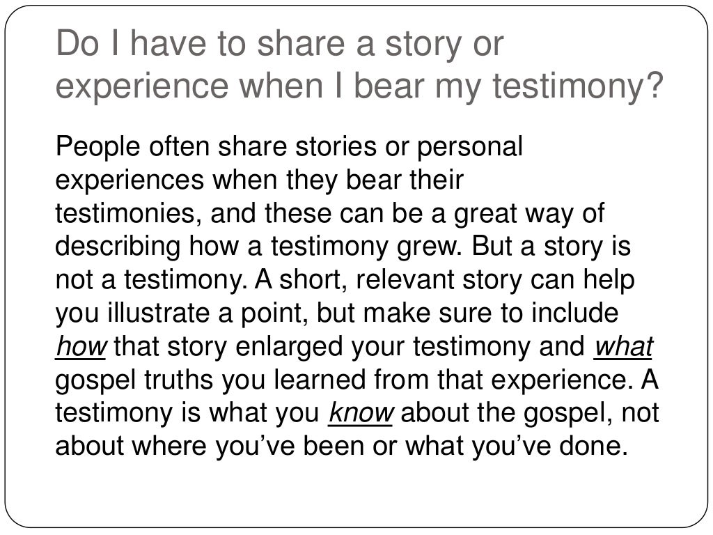 Testimony