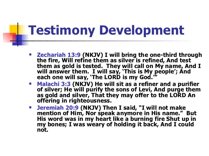 Testimony Development