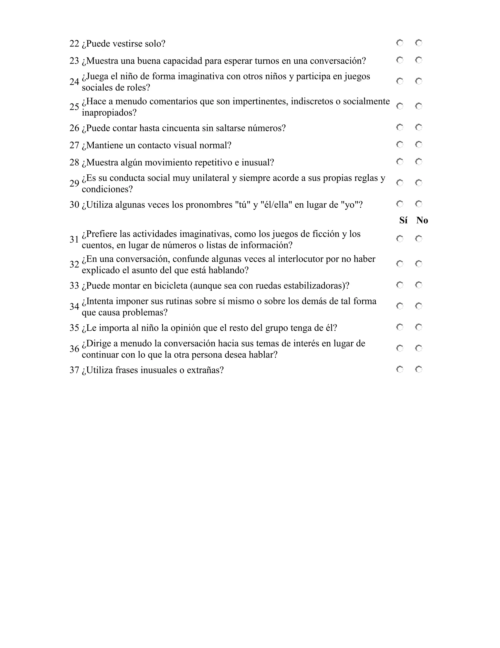 Test infantil del síndrome de asperger PDF