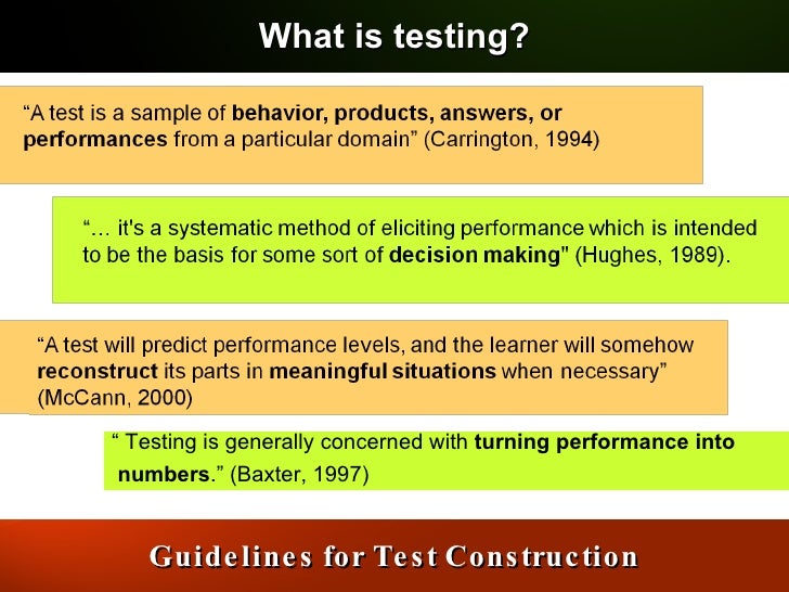 Test construction image