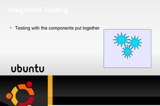 Integration Testing Testing with the components put together  