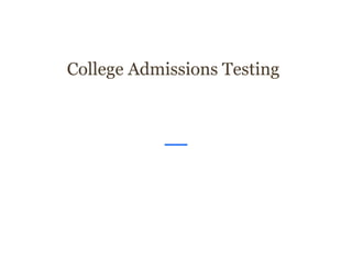 January 2018
Course Selection Night
College Admissions Testing
 