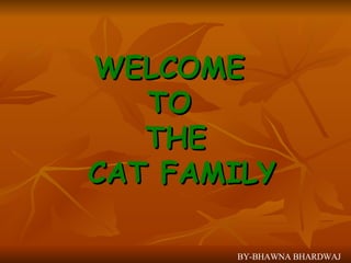 WELCOME  TO  THE  CAT FAMILY BY-BHAWNA BHARDWAJ 