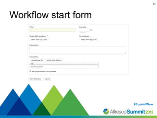 13

Workflow start form

#SummitNow
#SummitNow

 