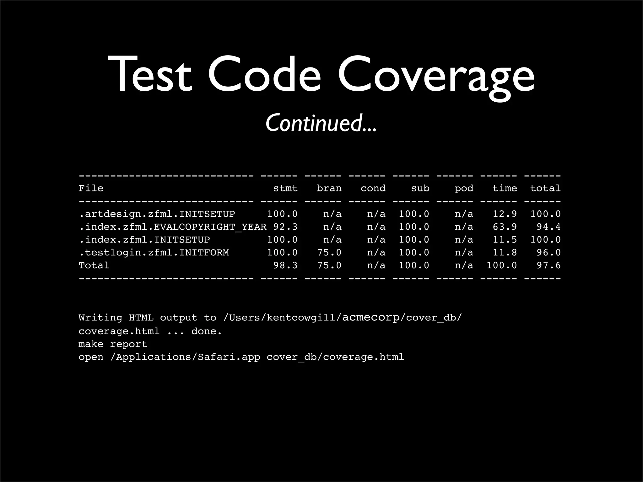 Testing Code and Assuring Quality