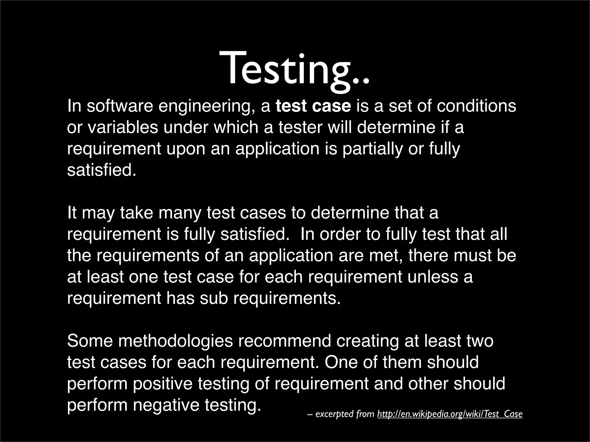 Testing Code and Assuring Quality