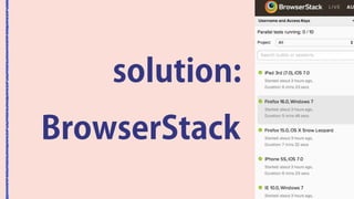 solution: 
BrowserStack 
 