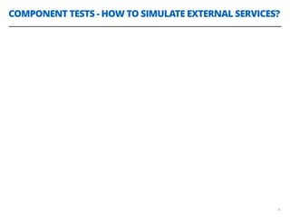 COMPONENT TESTS - HOW TO SIMULATE EXTERNAL SERVICES?
26
 
