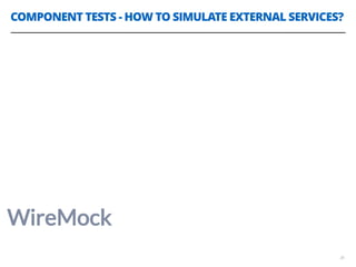COMPONENT TESTS - HOW TO SIMULATE EXTERNAL SERVICES?
26
 