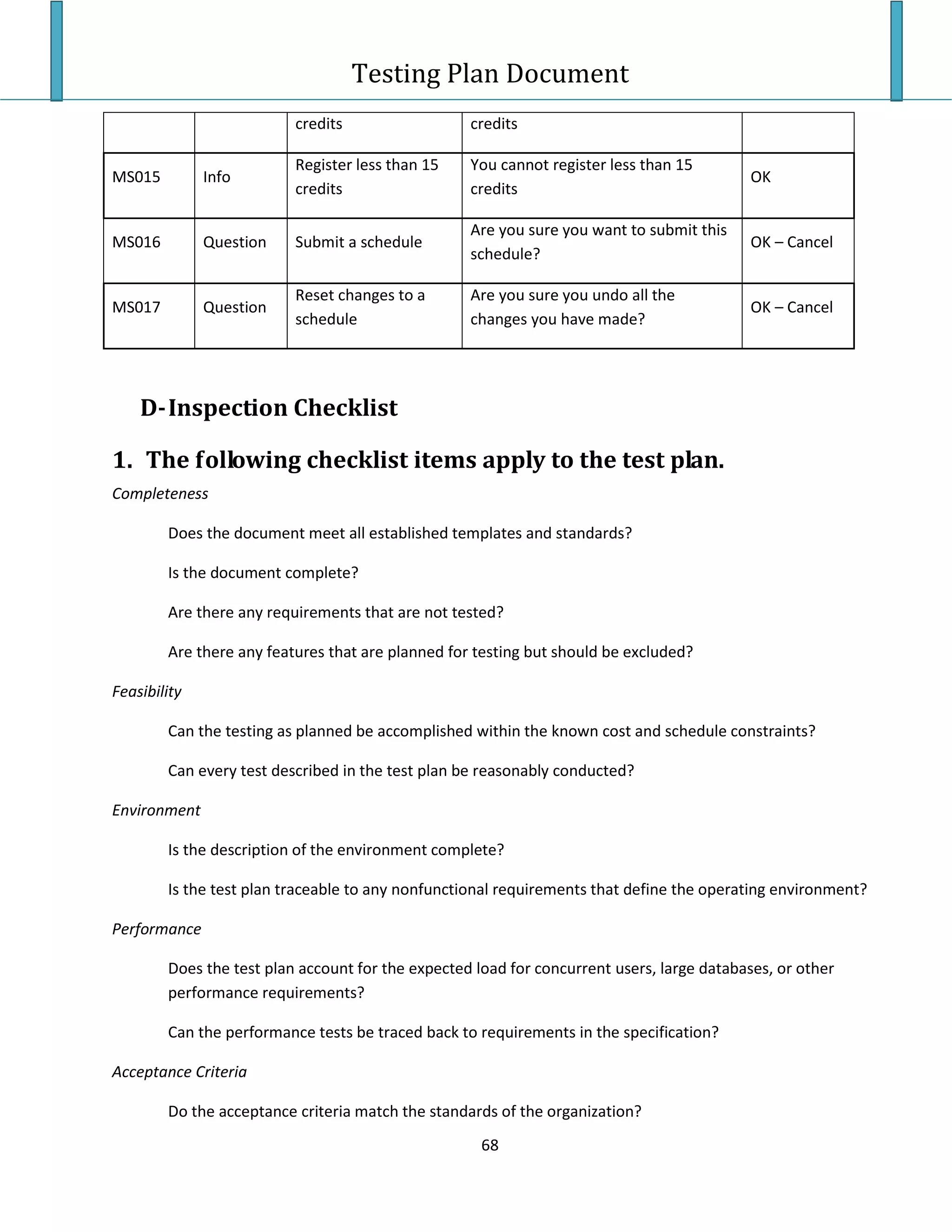 Testing Plan Test Case