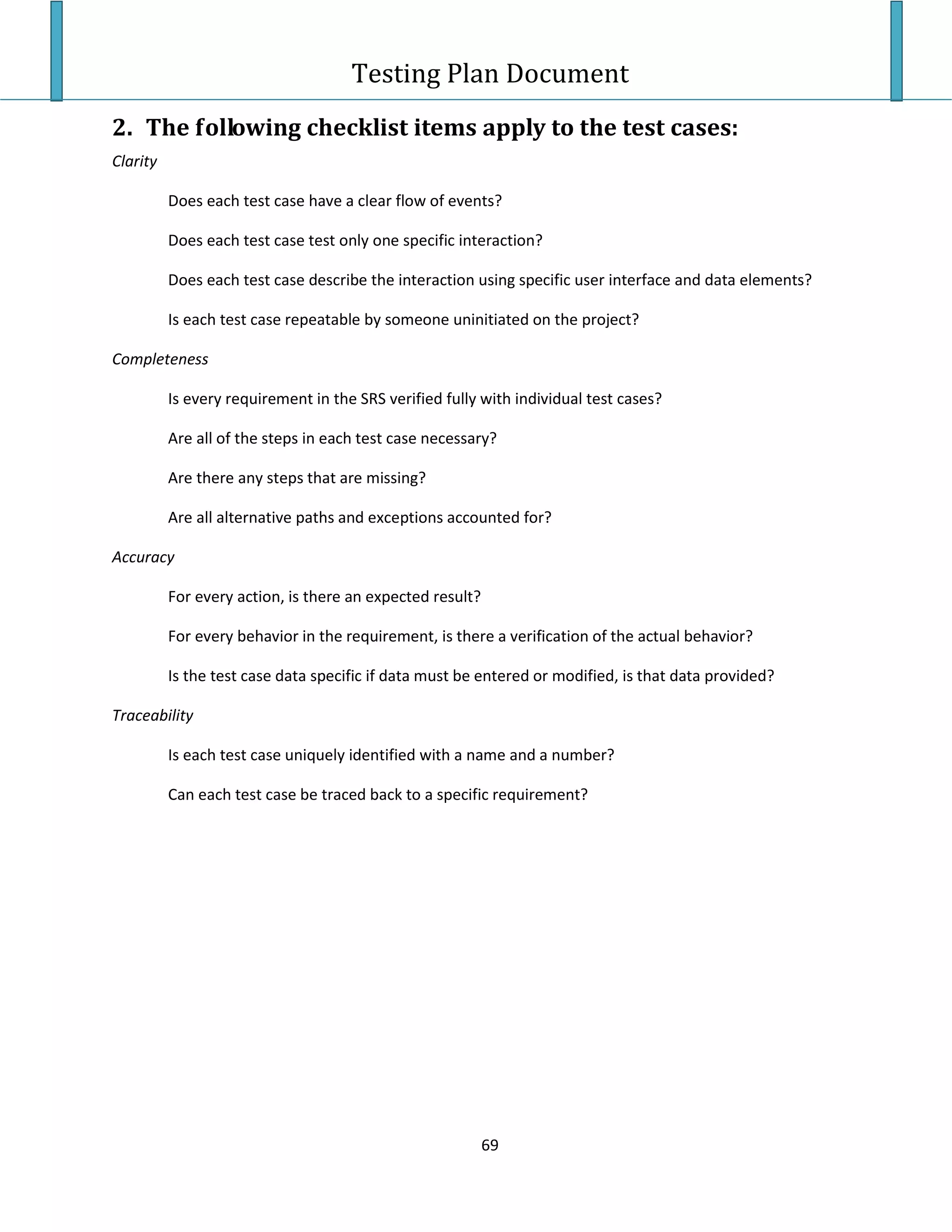 Testing Plan Test Case