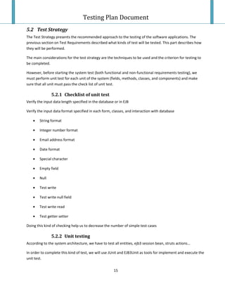 Testing Plan Test Case