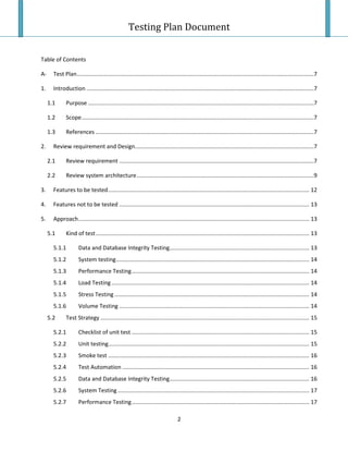 Testing Plan Test Case