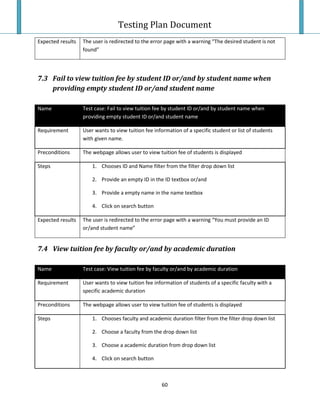 Testing Plan Test Case