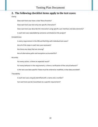 Testing Plan Test Case