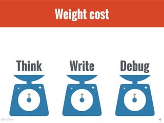 @drpicox
Weight cost
6
+- +-
Think Write Debug
+-
 