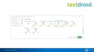 Intel Software and Services Group 16
What can I use with it?
JUnit UI Automator
Calabash
 
