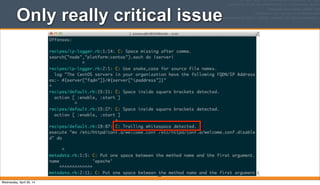 Only really critical issue
283
Wednesday, April 30, 14
 