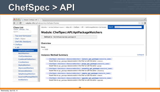 ChefSpec > API
308
Wednesday, April 30, 14
 