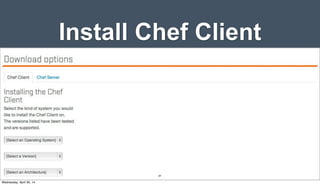 Install Chef Client
39
Wednesday, April 30, 14
 