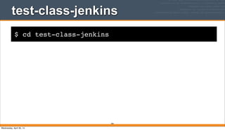 $ cd test-class-jenkins
test-class-jenkins
394
Wednesday, April 30, 14
 