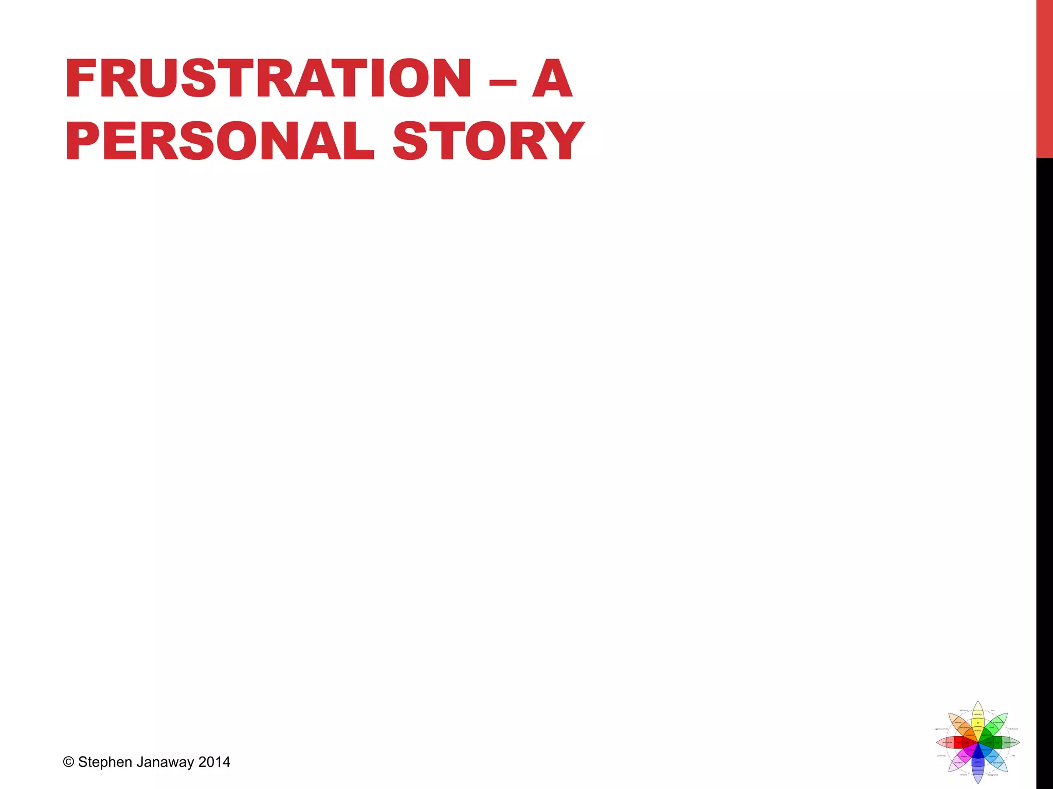 FRUSTRATION – A
PERSONAL STORY
© Stephen Janaway 2014
 