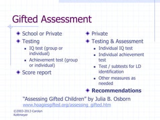 Hoagies' Gifted: Testing and assessment of the Gifted | PPT