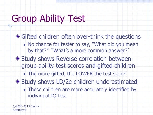 Hoagies Gifted Testing And Assessment Of The Gifted