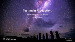 Testing in Production.
Microservices testing &
automation
Alex Soto Bueno 
@alexsotob
 