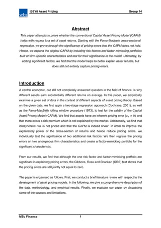 Testing and extending the capital asset pricing model | PDF