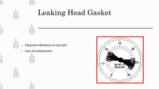 Leaking Head Gasket
– Excessive vibrations at any rpm
– Loss of compression
 